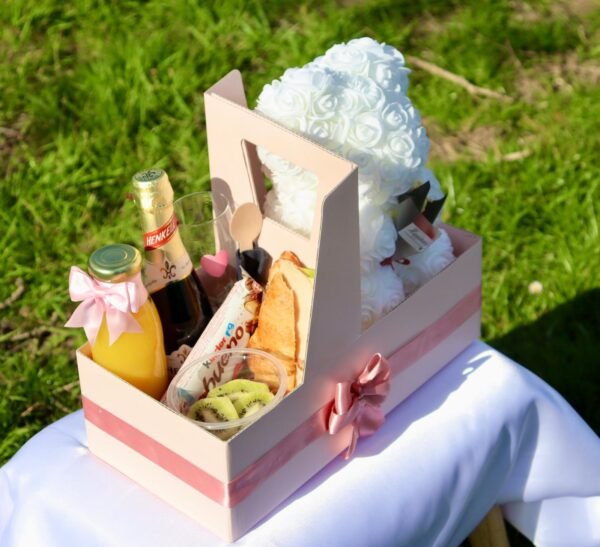 Hermosa caja rosada con oso - Imagen 4